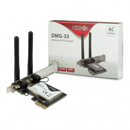 "Inter-Tech Wi-Fi 5 PCIe Adapter DMG-33 3dBi Antenne 1300Mbps retail"