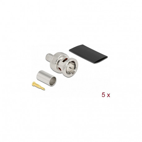 DELOCK BNC-pistik RG59 krimpimiseks koos sobiva termokahaneva toruga