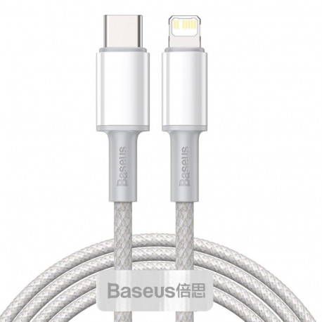 Baseus High Density Braided USB-C to Lightning Cable 20W PD 2m / white