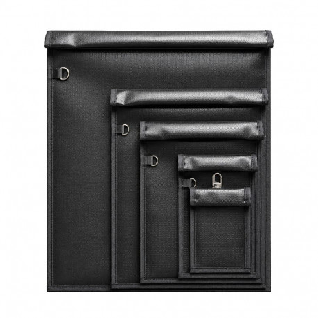 Set of 5 Fireproof OTN-5 RFID Signal Blocking Bags - Black