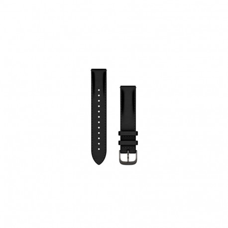 Acc, 18mm Band, Black Leather + Brushed Slate, WW/APAC