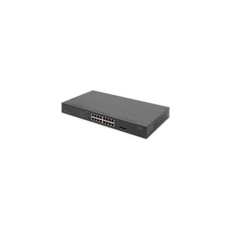 Digitus 16-Port Gigabit Netzwerkswitch, 19 Zoll, unmanaged,2 Uplink Ports, SFP