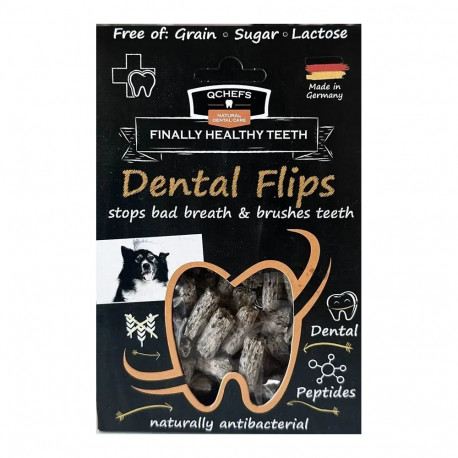 QCHEFS Dog Treat Dental Flips 40 g