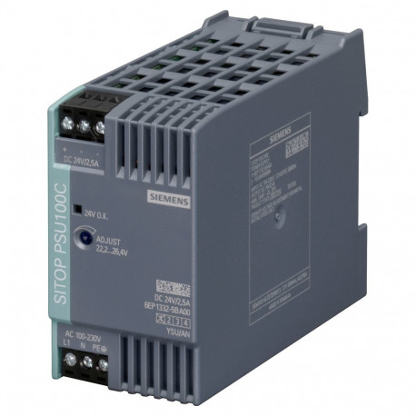"Siemens 6EP13325BA00 SITOP PSU100C 24V 2,5A gerege. Stromvers. Eing. 120-230VAC"