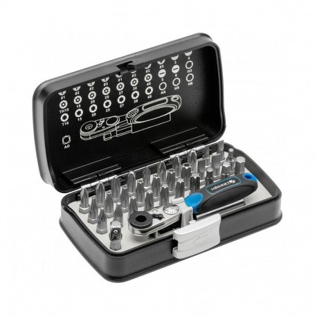 Hogert kruvikeeraja otsikute komplekt HT1R460, 33 tk, HEX 3-6mm, PH1-3, PZ1-3, T10-40, 52 hammast, p