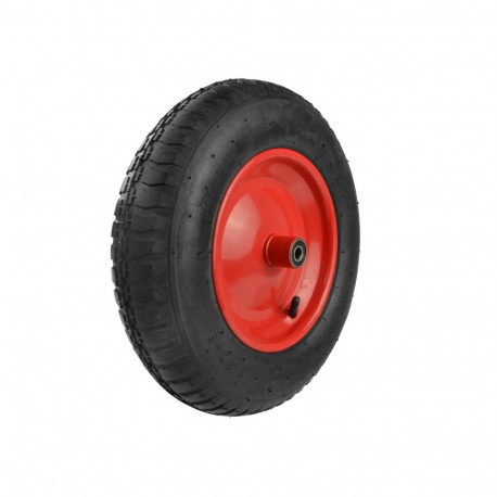 Geko G71040 Wheel for wheelbarrow, 3.50-8/2PR, 375mm, 85mm, 100kg, 2.4bar, double ball bearings, ste