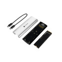 Natec | Rhino M.2 NVME Lite USB-C External, Gen 2 Steel Arctic Silver | Solid-state drive interface 