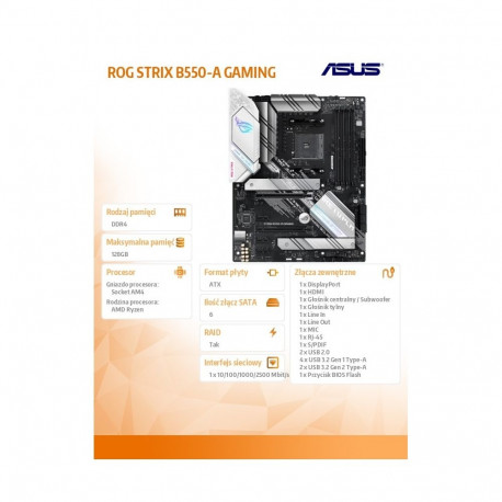 ROG STRIX B550-A GAMING AM4 4DDR4 HDMI/DP ATX emaplaat