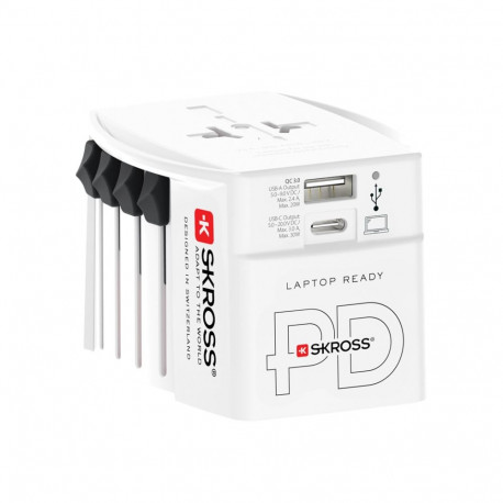 Skross reisiadapter ja USB-laadija World AC30PD