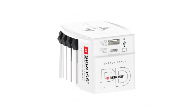 Skross reisiadapter ja USB-laadija World AC30PD