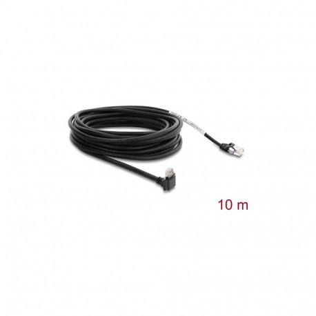 "Delock GigE Kamera Kabel RJ45 Stecker 90° gewinkelt mit Schrauben, Steckerlänge 28 mm zu RJ45 Steck