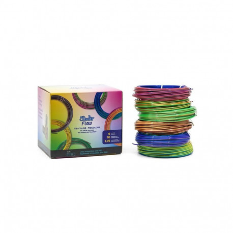 3Doodler 3D-printimismaterjal FLOW-TRIFILLS polülaktiid (PLA) 260g, must, sinine, vasekarva, kuldne,