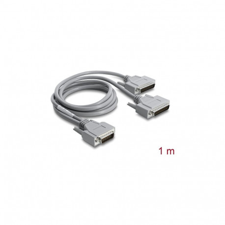 Adapter Y-kaabel RS-232 LFH D-Sub HD 60-pin pistikuga, 2 × D-Sub 25-pistikuga, 1m, hall