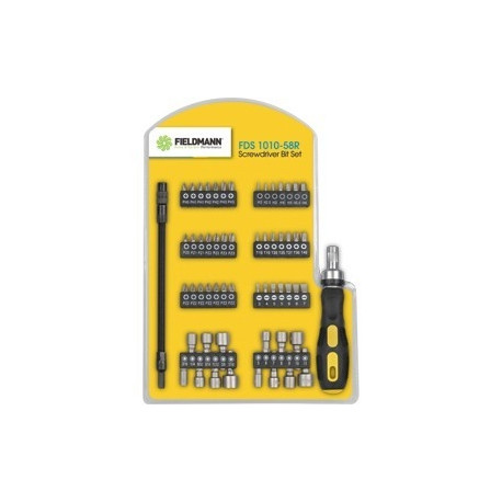 FDS otsakute komplekt 1010-58R, 56 osa, põrkmehhanismiga kruvikeeraja ja elastne kate