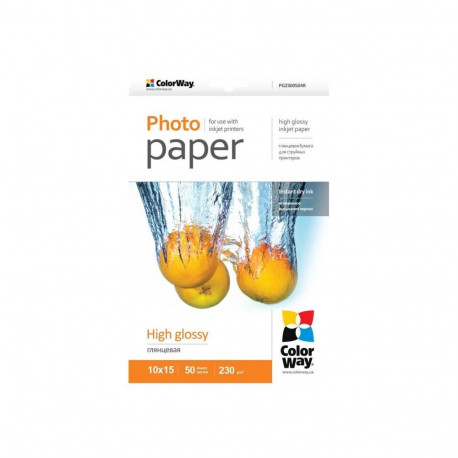 ColorWay High Glossy Photo Paper, 50 sheets, 10x15, 230 g/m