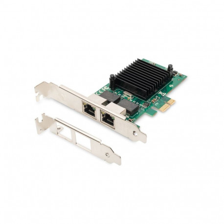 Digitus Gigabit Ethernet PCI Express Card, 2-port 32-bit, low profile bracket, Intel chipset DN-1013