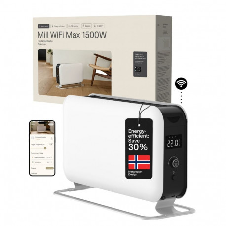 Mill Portable Heater CO1500MAXWIFI3 Convection Heater, 1500 W, Suitable for rooms up to 14-18 m, Whi