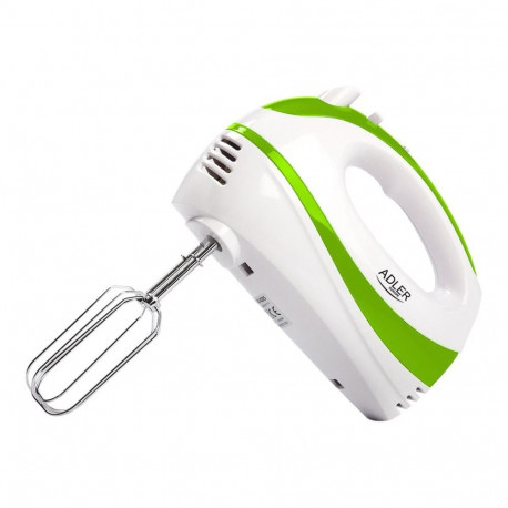 Adler Mixer AD 4205 g Hand Mixer, 300 W, Number of speeds 5, Turbo mode, White/Green