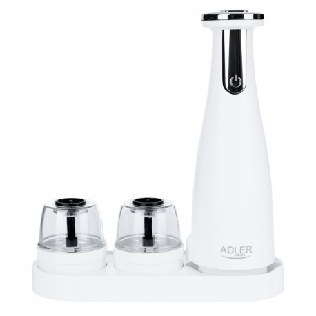 Adler Electric Salt and pepper grinder AD 4449w 7 W, Housing material ABS plastic, Lithium, Matte Wh