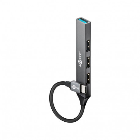 Goobay Slim 4-Port USB Hub, USB-C to USB-A, 5 Gbit/s | 74457