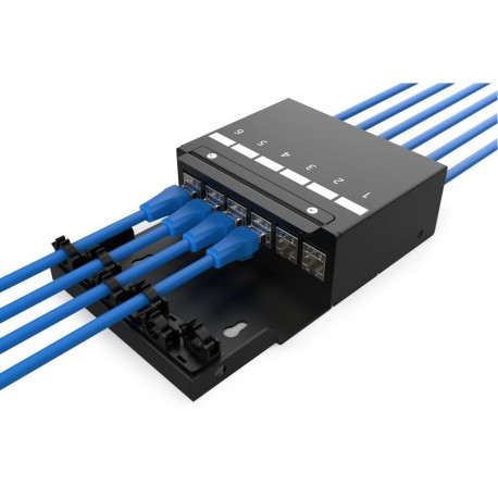 Digitus Consolidation point box, 6-port Keystone modules with intelligent cable manager | DN-93708-6