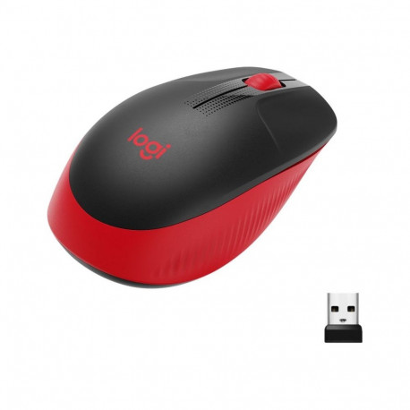 Logitech Full size Mouse M190 Wireless, Red, USB