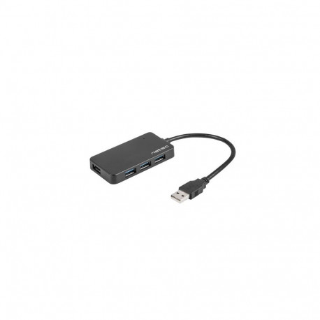 Natec USB 3.0 HUB, Moth, 4-Port, Black