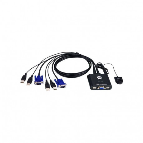 Aten 2-Port USB VGA Cable KVM Switch with Remote Port Selector