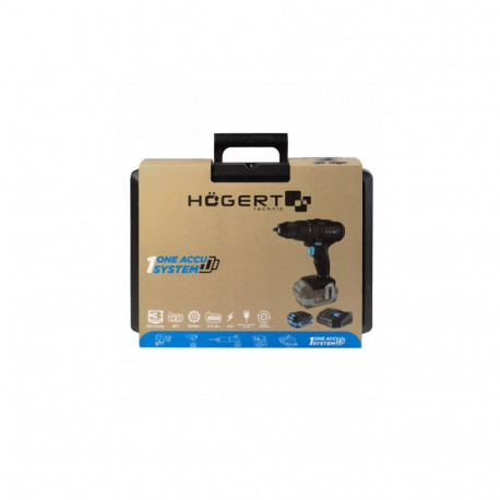 Hogert Akutoorikruvikeeraja HT2E220-0DD, 50Nm, 21+1 pöördemomendi seaded, 0-450/0-1700 RPM, 13mm puu