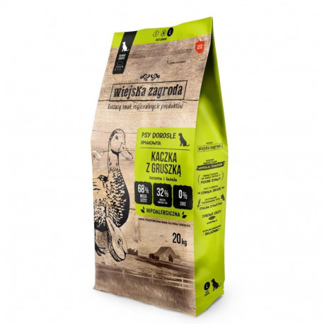 WIEJSKA ZAGRODA Duck with pear M - dry dog food - 20kg