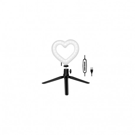 "LED Ring Fill Light, with tripod, heart shape"