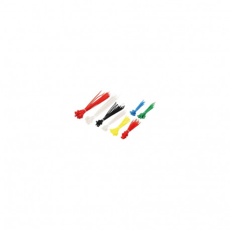 "Cable tie set, PA66, 200 pcs., mixed color, different lengths"