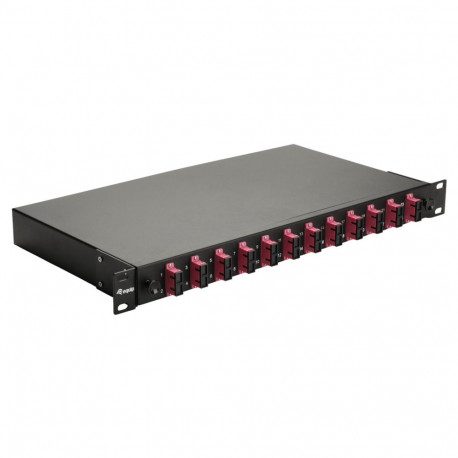 Equip kiudoptiline splaissikarp 12-pordiline SC Duplex OM4 1U, komplekteeritud, must