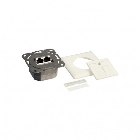 Logilink seinapesa Cat.6A 2xRJ45 STP, horisontaalne, puhasvalge