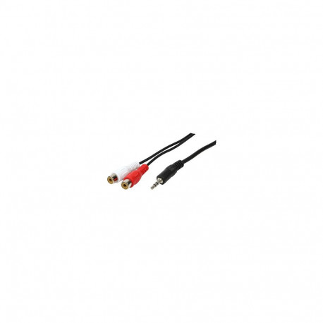 "Audio cable, 3.5 mm 3-pin/M to 2x RCA/F, black, 0.2 m"
