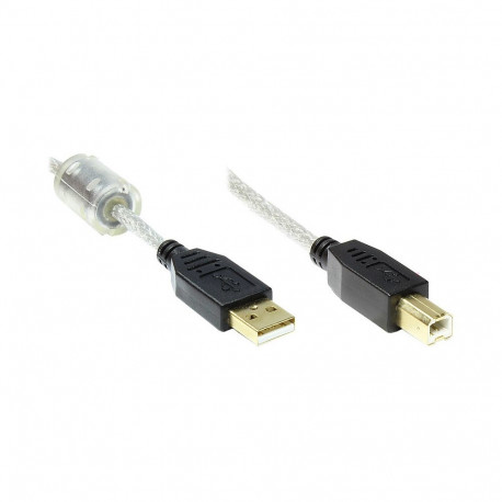 "Good Connections USB2.0 Kabel m.Ferrit A-B transp. 5m"