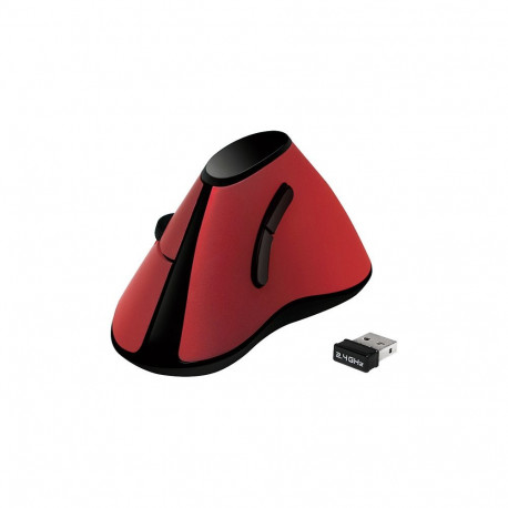 "Logilink Maus, ergonomisch vertikal, Funk 2.4 GHz, rot"