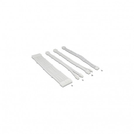 "Delock PSU Verlängerungskabel Set 30 cm 5-teilig Sleeved mit Kabelkämmen"