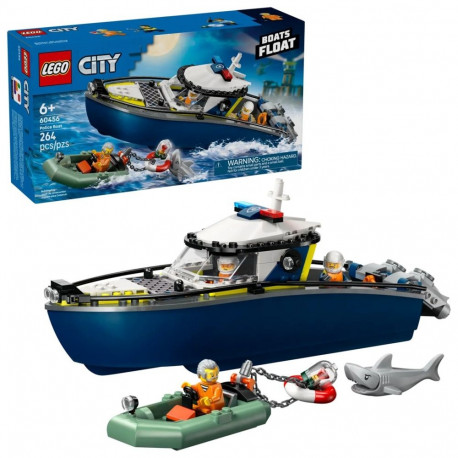 Toy Set - Lego CITY 60456 Police Boat Chase 264 Pieces 2 Minifigures