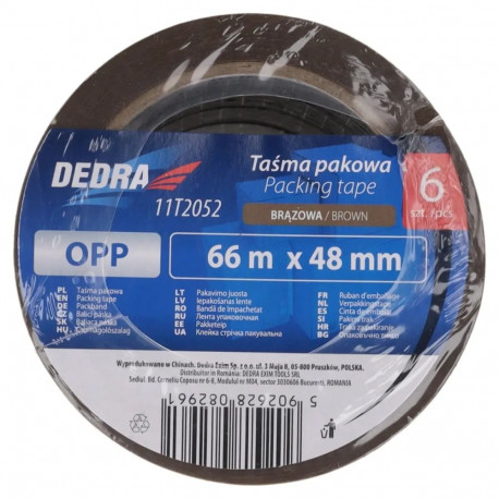 Pakketeip 48mmx66m, 6-osaline komplekt, pruun