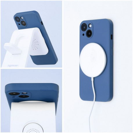 Case for Samsung S26 FE Silicone Mag Cover compatible with MagSafe (camera protection) blue