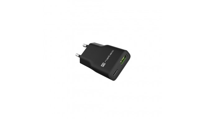 Natec USB-laadija RiberaGAN õhuke 1xUSBC+1xUSBA