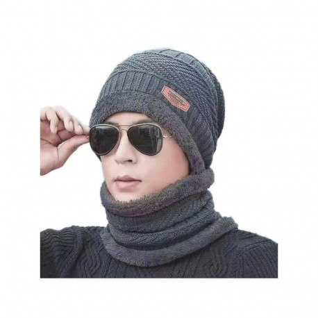 BQ52E Kpl unisex czapka i szalik grey