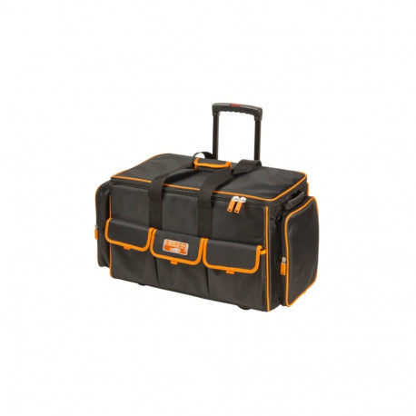 Closed toolbag with multiple internal and external pockets on wheels 660x300x400mm