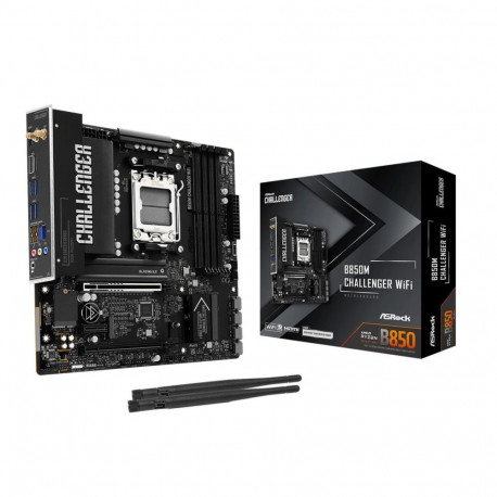 ASROCK emaplaat B850M CHALLENGER WIFI, AMD B850 Socket AM5 micro ATX DDR5-SDRAM 4x pesa Wi-Fi jah Bl