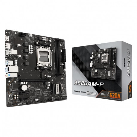 ASRock emaplaat A620AM-P AMD A620 Socket AM5 micro ATX DDR5-SDRAM 2x RAM-pesa 1x M.2 (M)-pesa (47115