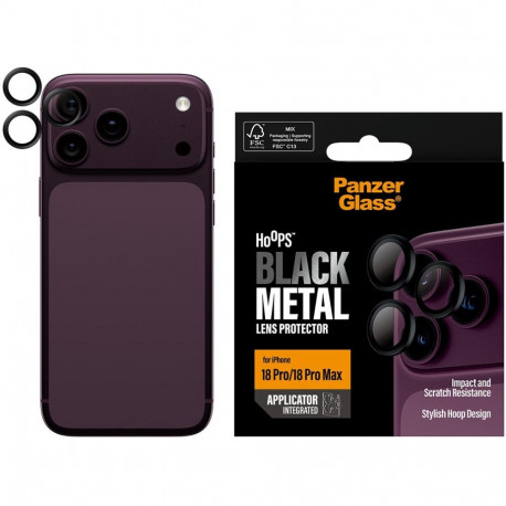 Kaamera kaitseklaas PanzerGlass iPhone 18 Pro/18 Pro Max Hoops, must