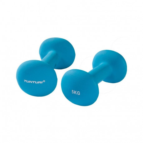 Hantlid TUNTURI Neopreen Dumbbells 5kg, sinised