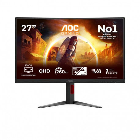 AOC arvutimonitor G4 CQ27G4Z2P 68.6 cm (27") 2560 x 1440 pikslit Quad HD LCD, must, punane