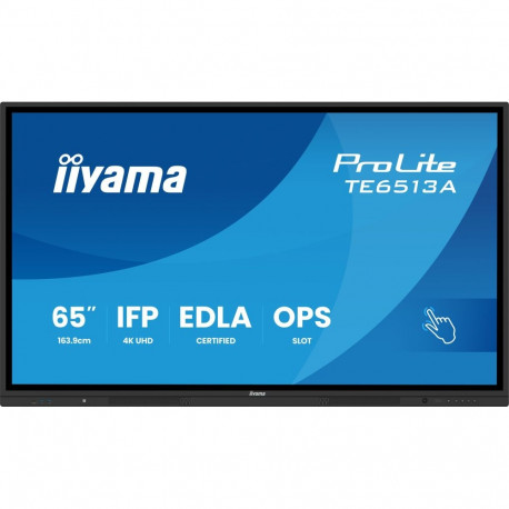 iiyama interaktiivne lameekraan TE6513A-B3AG 163.8cm (64.5") LCD Wi-Fi 500cd/m² 4K Ultra HD puuteekr
